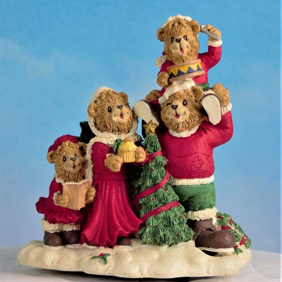 Bears Family Vintage Christmas Music Box - Picture 2 of 12